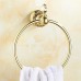 OWOFAN Towel Ring Towel Holder Bath Shelf Hanger Storage Wall Mount Bathroom Accessories Crystal Deco Brass Gold HK-23K - B06XSTHGN4